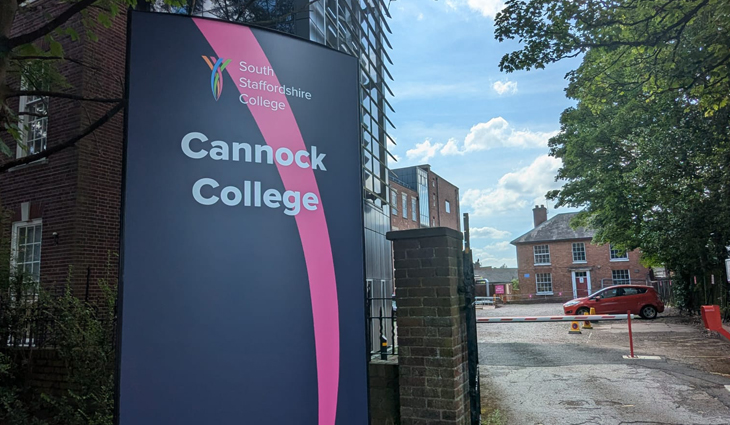 Cannock College Entrance Sign