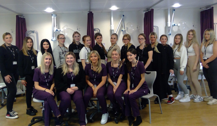 Level 2 Beauty students during induction week