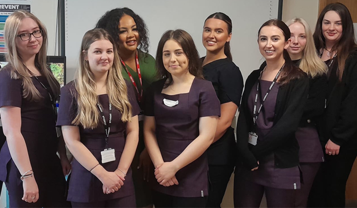 Level 3 Beauty students with guest speakers