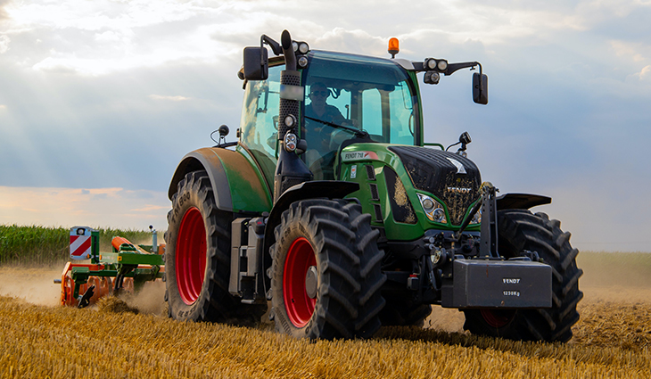 Tractor in field