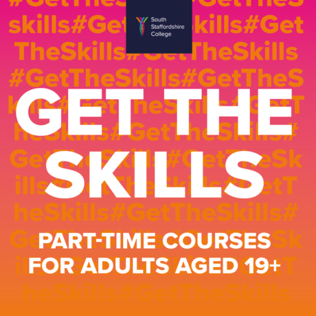 Graphic that says get the skills with a part-time course for adults 19+